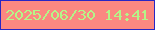 文字の大きさ：5、枠の色：2726c4、背景の色：fb8881、文字の色：b4f588 無料ブログパーツのブログ時計