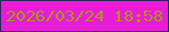 文字の大きさ：2、枠の色：27275b、背景の色：e81cd7、文字の色：ab9421 無料ブログパーツのブログ時計