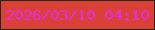 文字の大きさ：3、枠の色：272814、背景の色：d94038、文字の色：e62cde 無料ブログパーツのブログ時計