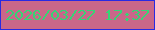 文字の大きさ：1、枠の色：272ae3、背景の色：c96789、文字の色：36d475 無料ブログパーツのブログ時計