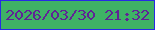 文字の大きさ：4、枠の色：272ae5、背景の色：3fb265、文字の色：602396 無料ブログパーツのブログ時計
