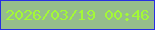 文字の大きさ：2、枠の色：272fe2、背景の色：96be8b、文字の色：a3f936 無料ブログパーツのブログ時計