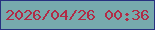 文字の大きさ：4、枠の色：273180、背景の色：77aaad、文字の色：b12b46 無料ブログパーツのブログ時計