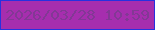 文字の大きさ：2、枠の色：2731df、背景の色：a62eae、文字の色：833895 無料ブログパーツのブログ時計
