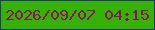 文字の大きさ：3、枠の色：273375、背景の色：34b207、文字の色：881557 無料ブログパーツのブログ時計