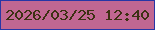 文字の大きさ：1、枠の色：2736a6、背景の色：c16792、文字の色：3d3113 無料ブログパーツのブログ時計