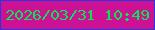 文字の大きさ：4、枠の色：2736e1、背景の色：cd1194、文字の色：0de351 無料ブログパーツのブログ時計