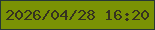 文字の大きさ：2、枠の色：273736、背景の色：7a9204、文字の色：353220 無料ブログパーツのブログ時計