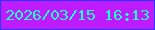 文字の大きさ：3、枠の色：2738fa、背景の色：be1bff、文字の色：20fdcf 無料ブログパーツのブログ時計