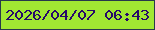 文字の大きさ：1、枠の色：27394b、背景の色：a1e832、文字の色：270969 無料ブログパーツのブログ時計
