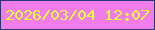 文字の大きさ：3、枠の色：27396e、背景の色：f17ceb、文字の色：efff34 無料ブログパーツのブログ時計