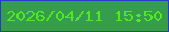 文字の大きさ：2、枠の色：273acc、背景の色：369d4c、文字の色：52e827 無料ブログパーツのブログ時計