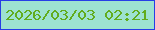 文字の大きさ：4、枠の色：273ee6、背景の色：9de2d1、文字の色：61ac1d 無料ブログパーツのブログ時計