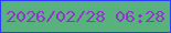 文字の大きさ：1、枠の色：273eff、背景の色：59b17d、文字の色：8d38c8 無料ブログパーツのブログ時計