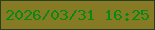 文字の大きさ：4、枠の色：273f1f、背景の色：867a25、文字の色：098813 無料ブログパーツのブログ時計