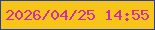 文字の大きさ：3、枠の色：273fa1、背景の色：f6c517、文字の色：d42ca7 無料ブログパーツのブログ時計