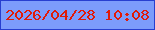 文字の大きさ：5、枠の色：273fd0、背景の色：7c9cfb、文字の色：e11b08 無料ブログパーツのブログ時計
