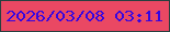 文字の大きさ：1、枠の色：27403f、背景の色：ea4863、文字の色：3705e0 無料ブログパーツのブログ時計
