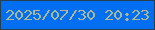 文字の大きさ：2、枠の色：274050、背景の色：026ff2、文字の色：aaba97 無料ブログパーツのブログ時計