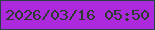 文字の大きさ：4、枠の色：274443、背景の色：ac29dd、文字の色：2b3b2d 無料ブログパーツのブログ時計
