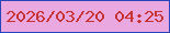 文字の大きさ：1、枠の色：2744bd、背景の色：e9a8e0、文字の色：c73332 無料ブログパーツのブログ時計