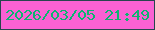 文字の大きさ：5、枠の色：27454e、背景の色：fa61d3、文字の色：0bb570 無料ブログパーツのブログ時計