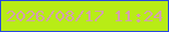 文字の大きさ：4、枠の色：2748e0、背景の色：b8ec16、文字の色：d4a0ae 無料ブログパーツのブログ時計