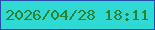 文字の大きさ：3、枠の色：274da8、背景の色：2fdad5、文字の色：2e8131 無料ブログパーツのブログ時計