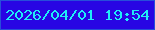 文字の大きさ：4、枠の色：274eda、背景の色：2805e4、文字の色：1fecf7 無料ブログパーツのブログ時計