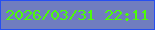 文字の大きさ：3、枠の色：274ff0、背景の色：707dbf、文字の色：4cfc08 無料ブログパーツのブログ時計