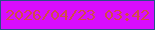 文字の大きさ：3、枠の色：275088、背景の色：d80dfd、文字の色：d14c4a 無料ブログパーツのブログ時計