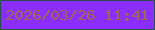 文字の大きさ：1、枠の色：27514a、背景の色：8c2efb、文字の色：9a6c58 無料ブログパーツのブログ時計