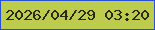 文字の大きさ：2、枠の色：2751d4、背景の色：bdcc4d、文字の色：272b0c 無料ブログパーツのブログ時計