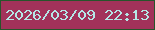 文字の大きさ：1、枠の色：27542b、背景の色：a2325a、文字の色：b5e7e7 無料ブログパーツのブログ時計