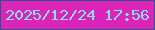 文字の大きさ：3、枠の色：275592、背景の色：da25b8、文字の色：89dfeb 無料ブログパーツのブログ時計