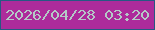 文字の大きさ：3、枠の色：275883、背景の色：ad2b9b、文字の色：b4c9c7 無料ブログパーツのブログ時計