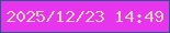文字の大きさ：3、枠の色：27598c、背景の色：e635ec、文字の色：f1d0b4 無料ブログパーツのブログ時計
