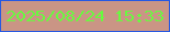 文字の大きさ：2、枠の色：2759e2、背景の色：ca9585、文字の色：69f940 無料ブログパーツのブログ時計