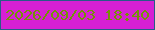 文字の大きさ：5、枠の色：275b88、背景の色：d620d4、文字の色：749207 無料ブログパーツのブログ時計