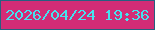 文字の大きさ：2、枠の色：275f80、背景の色：d32c76、文字の色：45e3ef 無料ブログパーツのブログ時計