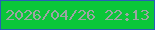 文字の大きさ：5、枠の色：275fb7、背景の色：0ac639、文字の色：9ca4a3 無料ブログパーツのブログ時計