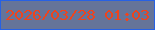 文字の大きさ：3、枠の色：2761e4、背景の色：657499、文字の色：ee441e 無料ブログパーツのブログ時計
