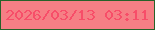 文字の大きさ：4、枠の色：276229、背景の色：f67f85、文字の色：f74e69 無料ブログパーツのブログ時計