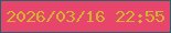 文字の大きさ：5、枠の色：27626b、背景の色：e8456d、文字の色：d2b32d 無料ブログパーツのブログ時計
