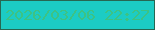 文字の大きさ：1、枠の色：276752、背景の色：1cccc4、文字の色：3cc384 無料ブログパーツのブログ時計