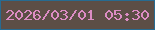 文字の大きさ：5、枠の色：276b91、背景の色：5c4e46、文字の色：dc8cc4 無料ブログパーツのブログ時計