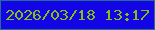 文字の大きさ：4、枠の色：276c91、背景の色：1405e6、文字の色：84c111 無料ブログパーツのブログ時計