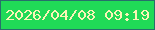 文字の大きさ：4、枠の色：276f6b、背景の色：20da57、文字の色：faf5b6 無料ブログパーツのブログ時計