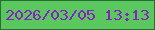 文字の大きさ：1、枠の色：277034、背景の色：5ac75f、文字の色：8721c3 無料ブログパーツのブログ時計