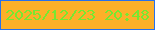 文字の大きさ：4、枠の色：2770ec、背景の色：fcb029、文字の色：76e831 無料ブログパーツのブログ時計